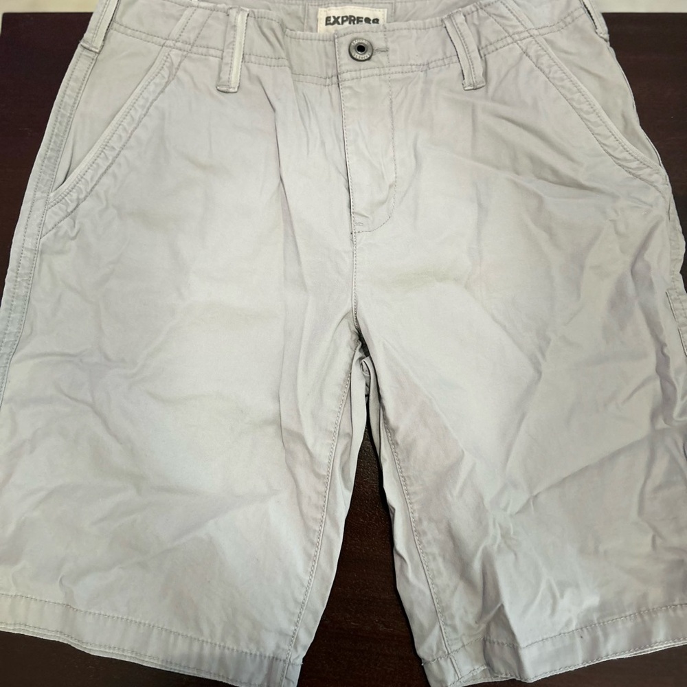 Express Men's Light Gray Cargo Shorts